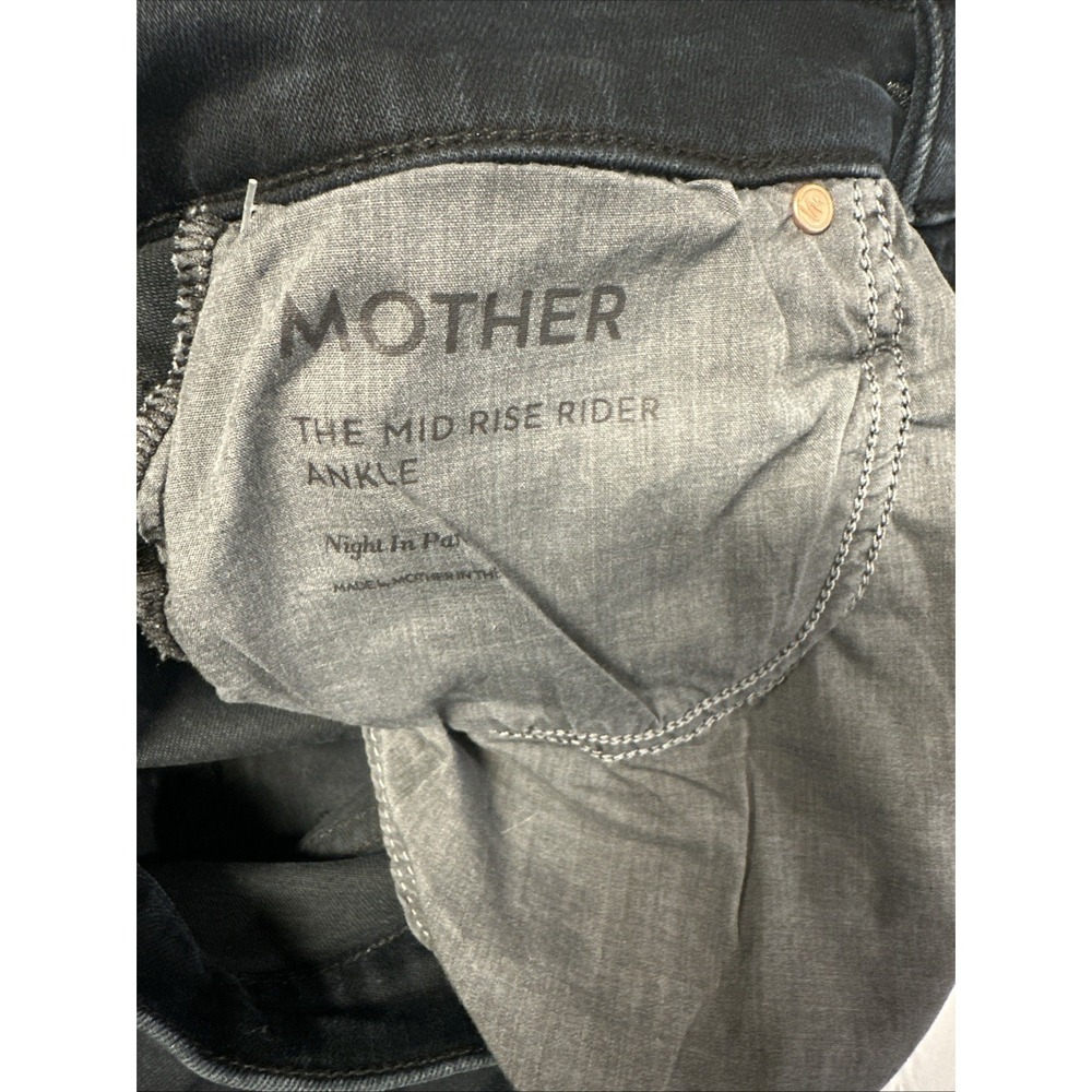 MOTHER Women Size 25 The Mid Rise Rider Ankle Jeans Night In Paris Very Dark - Picture 11 of 14
